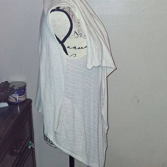 ANTHROPOLOGIE PUELLA Cream Sleeveless Draped Vest Size Large - Picture 9 of 12